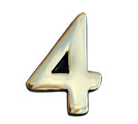 The House Nameplate Company Polished Brass Self-Adhesive House Number 4, (H)50mm (W)25mm