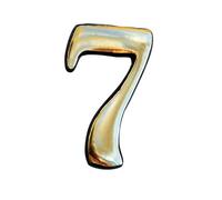 The House Nameplate Company Polished Brass Self-Adhesive House Number 7, (H)50mm (W)25mm