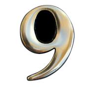 The House Nameplate Company Polished Brass Self-Adhesive House Number 9, (H)50mm (W)25mm