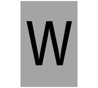 The House Nameplate Company Silver Effect Upvc House Letter W, (H)60mm (W)40mm