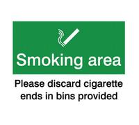 The House Nameplate Company Smoking Area Self-Adhesive Labels, (H)200mm (W)150mm