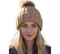 The House of Dog: Cockapoo Owner Gift. Faux Fur Pom Pom Chunky Knit Super Soft Unisex Embroidered Beanie Biscuit