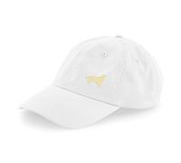 The House Of Dog: Golden Retriever Owner Gift. 100% Washed Chino Cotton Embroidered 6 Panel Unstructured Baseball Cap. White