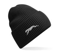 The House Of Dog: Greyhound Lurcher Owner Gift. Oversized Cuffed Beanie Ski Hat. Black