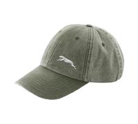 The House Of Dog: Greyhound, Sighthound, Lurcher Owner Gift. Distressed Vintage Washed 100% Heavyweight Brushed Cotton Embroidered 6 Panel Low Profile Baseball Cap. Olive
