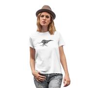 The House Of Dog Running Greyhound, Sighthound, Whippet, Lurcher Owner Printed Organic Cotton T-Shirt Gift. White/Medium