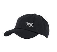 The House Of Dog: Saluki Owner Gift. 100% Washed Chino Cotton Embroidered 6 Panel Unstructured Baseball Cap. Black