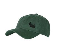 The House Of Dog: Scottish Terrier Owner Gift. 100% Washed Chino Cotton Embroidered 6 Panel Unstructured Baseball Cap. Green