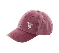 The House Of Dog: Whippet Lurcher Owner Gift. Distressed Vintage Washed 100% Heavyweight Brushed Cotton Embroidered 6 Panel Low Profile Baseball Cap. Burgundy