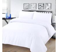 The House Of Emily 400 Thread Count Emperor Size Duvet Cover Set Plain White 100% Cotton Percale 290 x 235cm