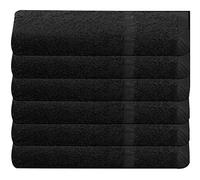 The House Of Emily 6 Pack 100% Cotton Bath Towels 70 x 130 cm Medium Thickness 400 GSM (Black)