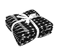 The House Of Emily Pack of 4 Extra Large Black Tea Towels 100% Cotton 50cm x 80cm