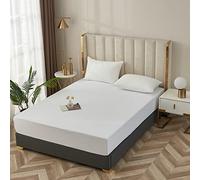 The House Of Emily Super King Size 18" Extra Deep Fitted Sheet Fully Elasticated White 100% Cotton Percale 200 Tc