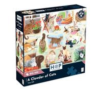 The House of Puzzles A Clowder of Cats BIG 500 Puzzle | XL Piece Cat Jigsaw | Cat jigsaws with extra large pieces, 500 pcs puzzles for adults & kids age 3+, gifts for animal lovers & puzzle collectors