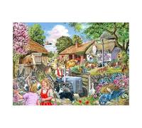 The House of Puzzles - At The Farm Gate Jigsaw - Big 500 Piece Jigsaws Age 3+ For Adults, Extra Large Pieces, Artist Illustrated, Scenic Landscape, Deluxe Puzzle Gifts