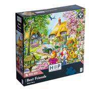 The House of Puzzles Best Friends, Big 500 Piece Jigsaw | Extra Large Pieces, Artist Illustrated, Scenic Landscape, Deluxe Puzzle Gift for Adults