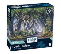 The House of Puzzles | Dark Hedges 500 Piece Jigsaw Puzzle | Nighttime Theme | Artwork by Keith Stapleton | Sustainably Made FSC Certified Board | 13 x 19 in