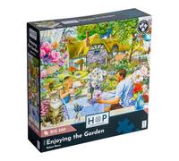 The House of Puzzles Enjoying the Garden, Big 500 Piece Jigsaw | Extra Large Pieces, Artist Illustrated, Scenic Landscape, Deluxe Puzzle Gift for Adults