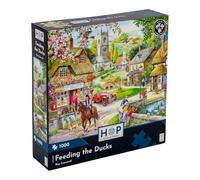 The House of Puzzles - Feeding The Ducks Jigsaw - 1000 Piece Jigsaws For Adults, Artist Illustrated, Scenic Landscape, Deluxe Puzzle Gifts