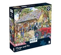 The House of Puzzles Forge and Fix BIG 500 Puzzle | Jigsaw for Adults with Extra Large Pieces for Easy Assembly | Farm & Countryside Jigsaws with Horse & Tractor Art by Robert Barry | Puzzling Gifts