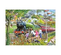 The House of Puzzles Full Steam Ahead Jigsaw - Big 500 Piece Jigsaws For Adults, Extra Large Pieces, Artist Illustrated, Scenic Landscape, Deluxe Puzzle Gifts