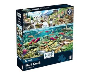 The House of Puzzles | Gold Creek 1000 Piece Jigsaw Puzzle | Animals & Wildlife Theme | Richard Macneil Artist | FSC Certified Board