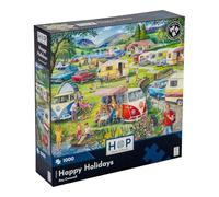 The House of Puzzles Happy Holidays, 1000 Piece Jigsaw | Artist Illustrated, Scenic Landscape, Deluxe Puzzle Gift for Adults