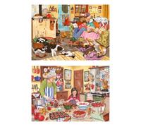 The House of Puzzles Heart Of The Home Jigsaw Set - 2 x BIG 500 Piece Jigsaws For Adults, Multi Puzzle Pack, Artist Illustrated, Deluxe Puzzle Gifts, Sustainably Made