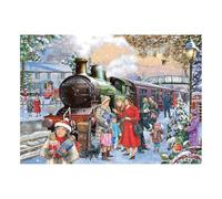 The House of Puzzles Home for Christmas Jigsaw - Big 500 Piece Jigsaws For Adults, Extra Large Pieces, Artist Illustrated, Scenic Landscape, Deluxe Puzzle Gifts