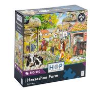 The House of Puzzles Horseshoe Farm, Big 250 Piece Jigsaw | Extra Large Pieces, Artist Illustrated, Scenic Landscape, Deluxe Puzzle Gift for Adults & Kids