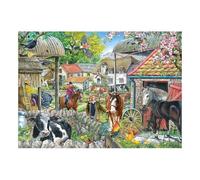 The House of Puzzles - Horseshoe Farm Jigsaw - Big 250 Piece Jigsaws For Adults & Kids, Extra Large Pieces, Artist Illustrated, Scenic Landscape, Deluxe Puzzle Gifts