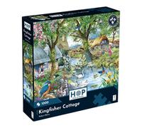 The House of Puzzles | Kingfisher Cottage 1000 Piece Jigsaw Puzzle | Robert Barry Artist | Thatched Building Theme | 48 x 69cm (19 x 27in) | FSC Certified Board