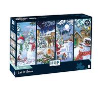 The House of Puzzles Let It Snow 4 x 500 Piece Christmas Jigsaw Puzzle Multipack