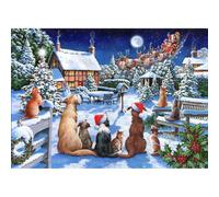 The House of Puzzles - No.19 - Santa Paws Jigsaw - 1000 Piece Jigsaws For Adults, Artist Illustrated, Scenic Landscape, Deluxe Puzzle Gifts