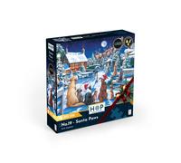 The House of Puzzles Santa Paws Jigsaw - Big 500 Piece Jigsaws For Adults, Extra Large Pieces, Artist Illustrated, Scenic Landscape, Deluxe Puzzle Gifts