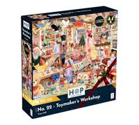 The House of Puzzles | No. 22 Toymaker's Workshop | BIG 500 Piece Jigsaw Puzzle | Christmas Themed Pieces | Art by Tracy Hall | Premium FSC Certified Board