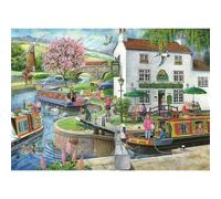 The House of Puzzles - No.6 - By The Canal Jigsaw - 1000 Piece Jigsaws For Adults, Artist Illustrated, Scenic Landscape, Deluxe Puzzle Gifts