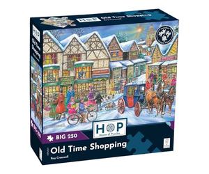 The House of Puzzles Old Time Shopping, Big 250 Piece Jigsaw | Extra Large Pieces, Artist Illustrated, Scenic Landscape, Deluxe Puzzle Gift for Adults & Kids