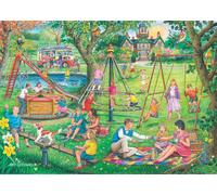 The House of Puzzles Park & Rides Jigsaw - Big 250 Piece Jigsaws For Adults & Kids, Extra Large Pieces, Artist Illustrated, Scenic Landscape, Deluxe Puzzle Gifts