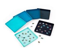 The House of Puzzles Puzzle Trays | Jigsaw Board Pieces Sorting Tray Set | Stackable Organiser & Portable Storage for Jigsaws | Pack of 6 Shape Sorter Puzzle Accessories | Recycled Plastic Boards