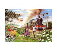 The House of Puzzles - Railway Children Jigsaw - Big 500 Piece Jigsaws For Adults, Extra Large Pieces, Artist Illustrated, Scenic Landscape, Deluxe Puzzle Gifts