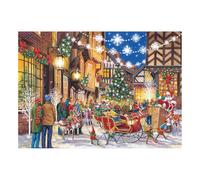The House of Puzzles Santa Switch Jigsaw - Big 500 Piece Jigsaws For Adults, Extra Large Pieces, Artist Illustrated, Scenic Landscape, Deluxe Puzzle Gifts