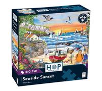 The House of Puzzles | Seaside Sunset BIG 250 Jigsaw Puzzle | 250 Pieces | Robert Barry | FSC Certified Board | 13 x 19 in