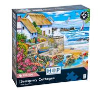 The House of Puzzles Seaspray Cottages Jigsaw - Big 500 Piece Jigsaws For Adults, Extra Large Pieces, Artist Illustrated, Scenic Landscape, Deluxe Puzzle Gifts