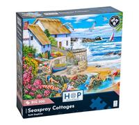 The House of Puzzles Seaspray Cottages Jigsaw - Big 500 Piece Jigsaws For Adults, Extra Large Pieces, Artist Illustrated, Scenic Landscape, Deluxe Puzzle Gifts
