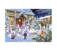 The House of Puzzles Snow Family Jigsaw - Big 250 Piece Jigsaws For Adults & Kids, Extra Large Pieces, Artist Illustrated, Scenic Landscape, Deluxe Puzzle Gifts