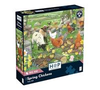 The House of Puzzles Spring Chickens, Big 500 Piece Jigsaw | Farm Theme, Art by Tracy Hall, 19 x 27 Inches, Deluxe Puzzle Gift for Adults