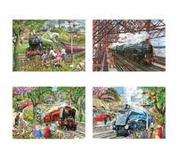 The House of Puzzles Steaming Along - 4 x 500 Piece Jigsaw Puzzle