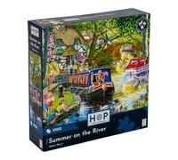 The House of Puzzles - Summer on the River Jigsaw - 1000 Piece Jigsaws For Adults, Artist Illustrated, Scenic Landscape, Deluxe Puzzle Gifts
