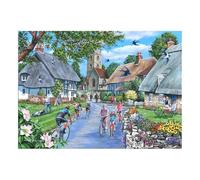The House of Puzzles - Sunday Morning Jigsaw - Big 500 Piece Jigsaws For Adults, Extra Large Pieces, Artist Illustrated, Scenic Landscape, Deluxe Puzzle Gifts
